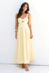 Wild Dahlia Maxi Dress Yellow