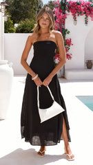 Ramona Strapless Maxi Dress - Black