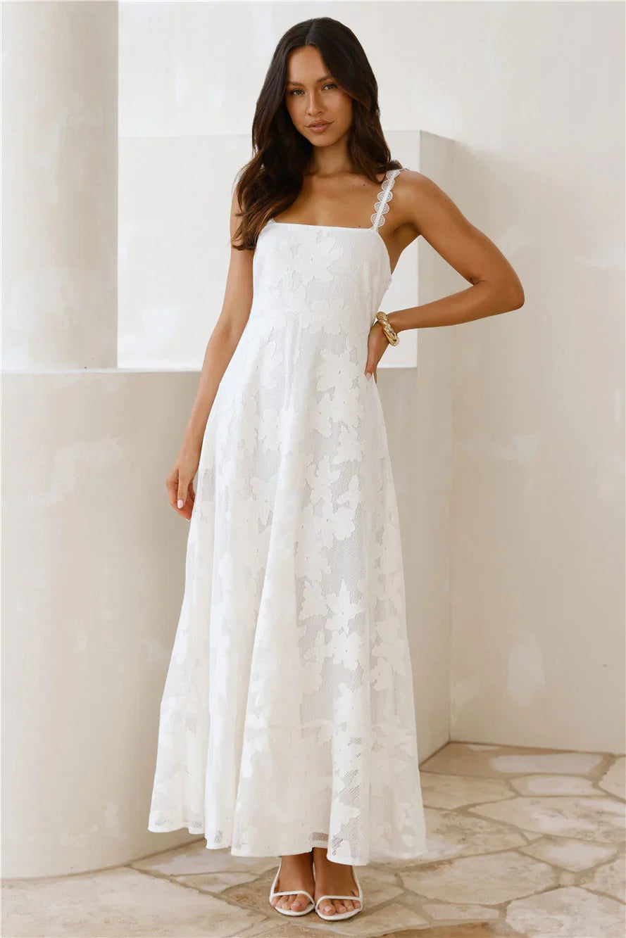 Soft Blossom Maxi Dress Cream