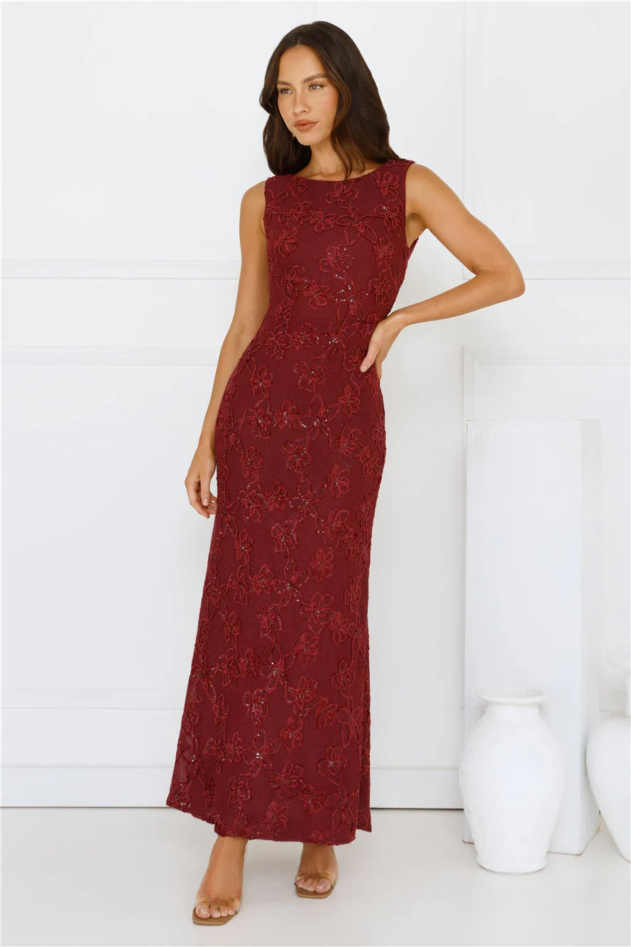 Stay Fab Maxi Dress Wine