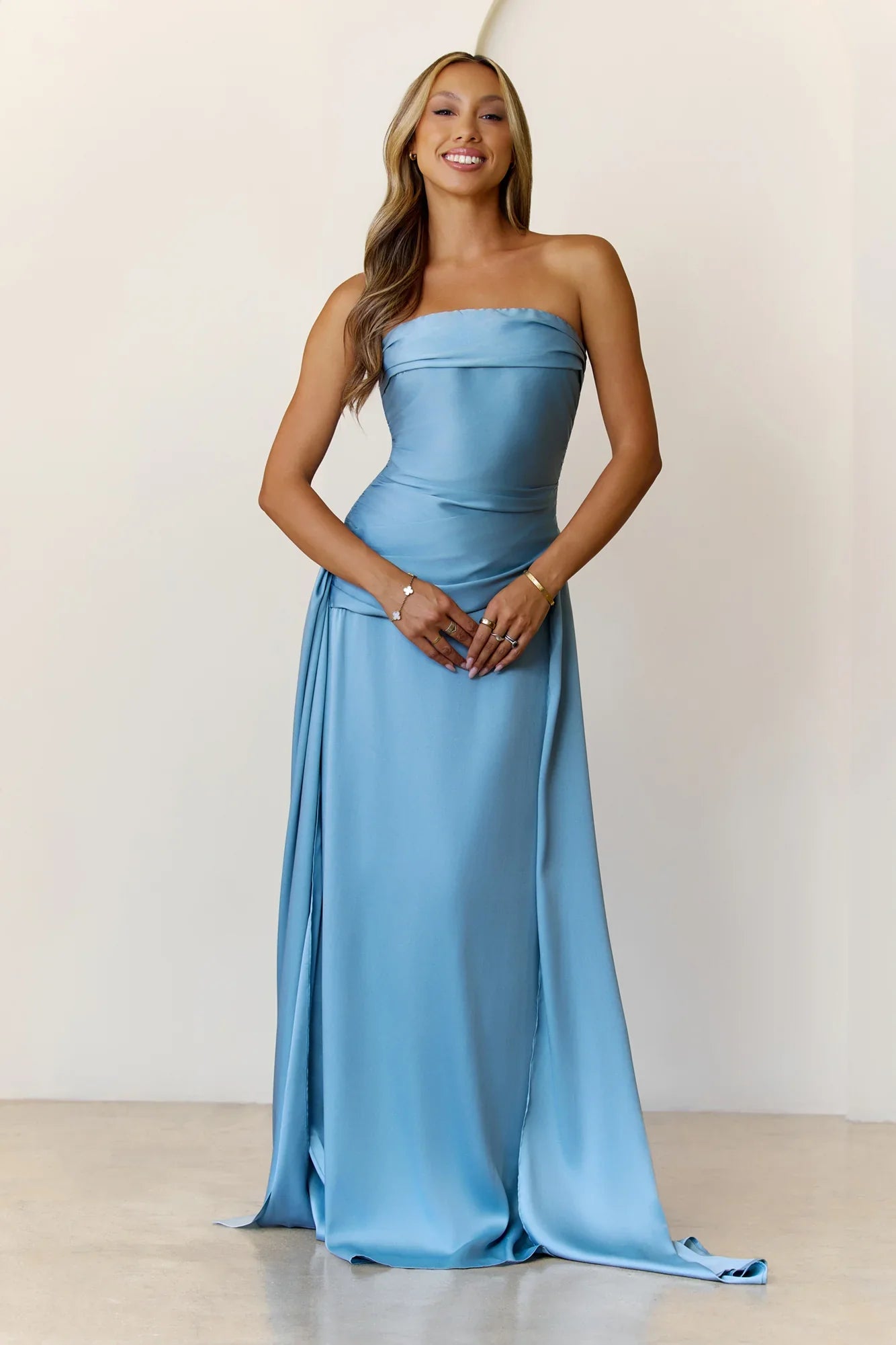 Sugar Cubes Strapless Maxi Dress Blue