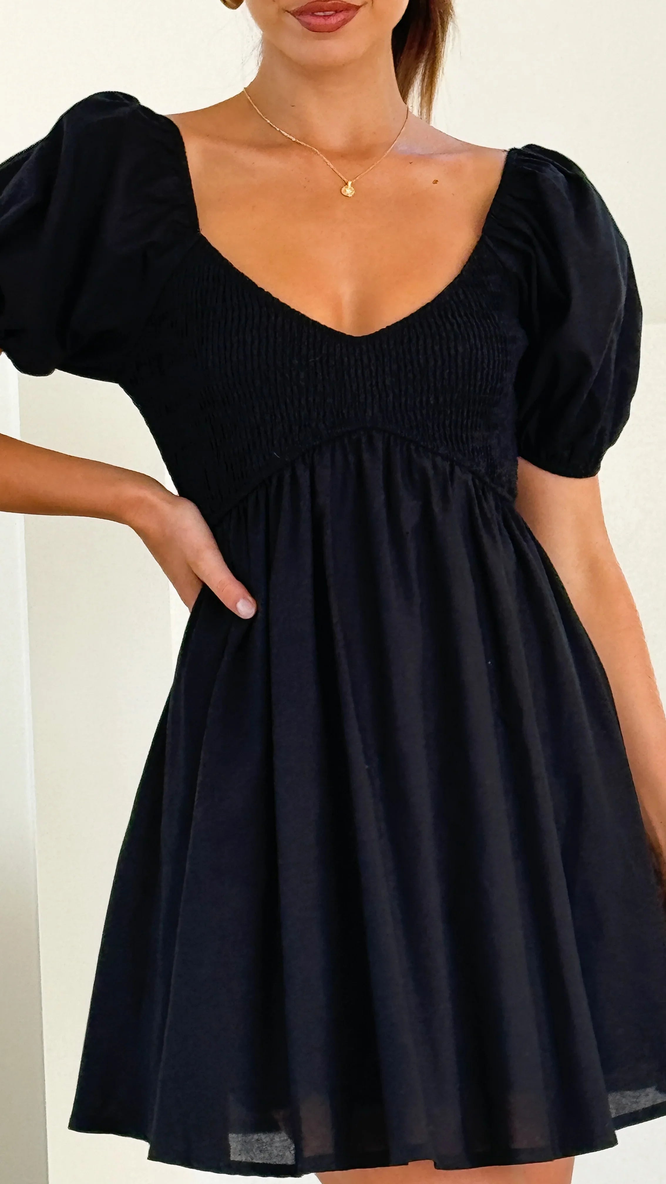 Sahirah Mini Dress - Black