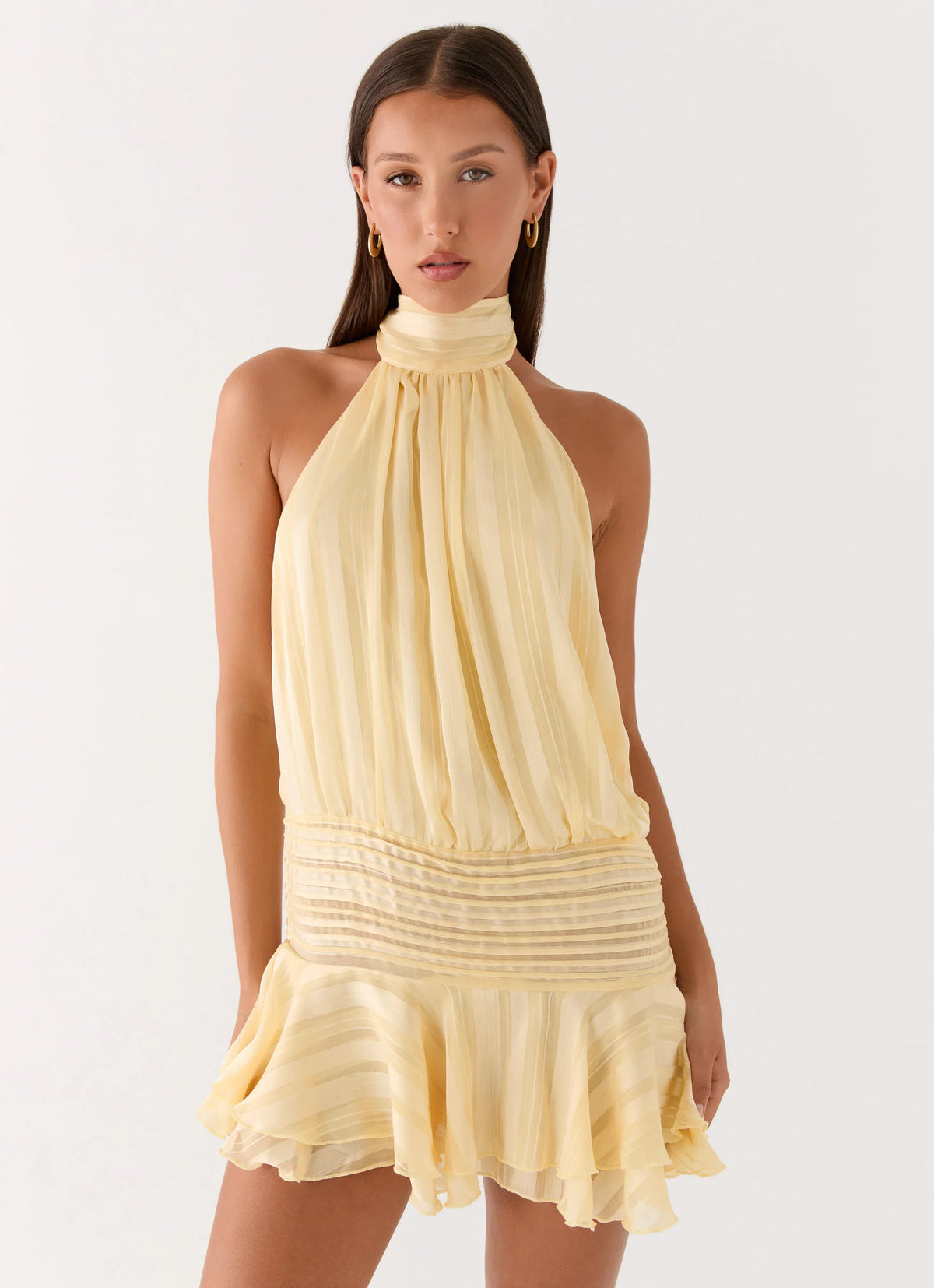 Willow Chiffon Mini Dress - Yellow