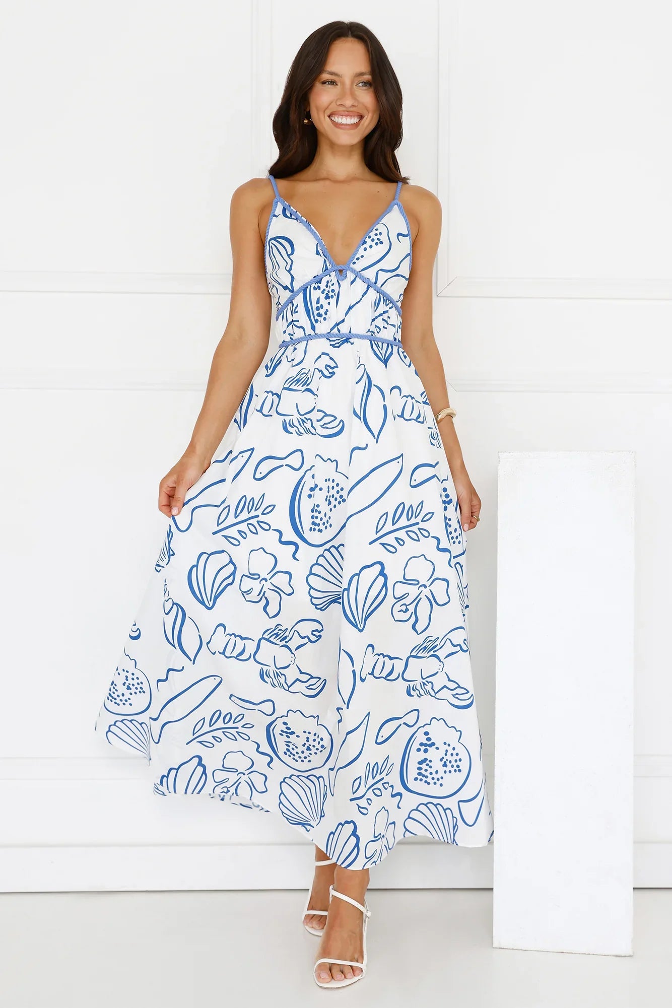 Seashell Glow Maxi Dress White